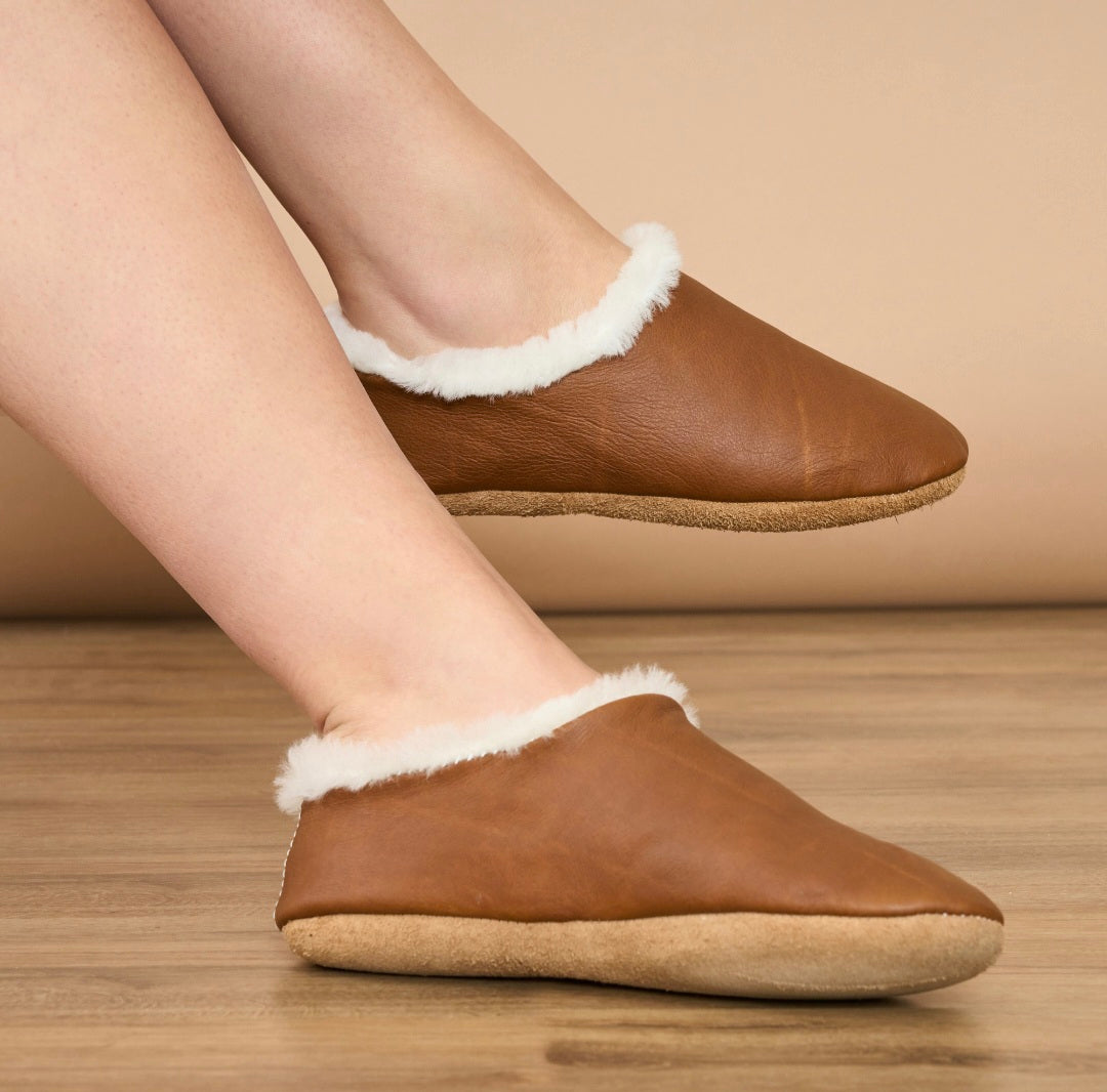 Sheepskin & Leather Soft Sole Slipper