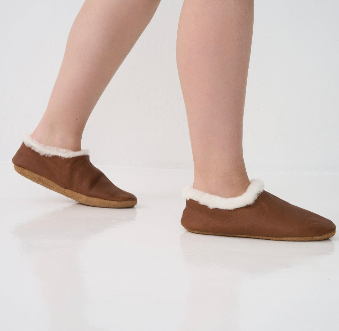 Sheepskin & Leather Soft Sole Slipper